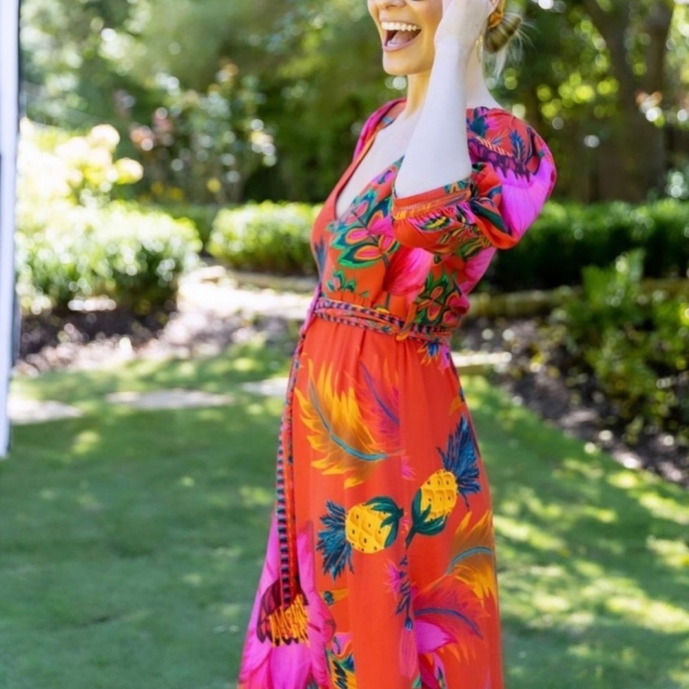 FARM Rio Vibrant Floral Maxi Dress - Red and Pink - Picture 5 of 14